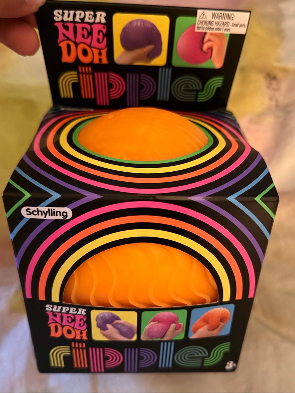 AUTHENTIC LARGE Super NeeDoh Ripples Sensory Ball - ORANGE
